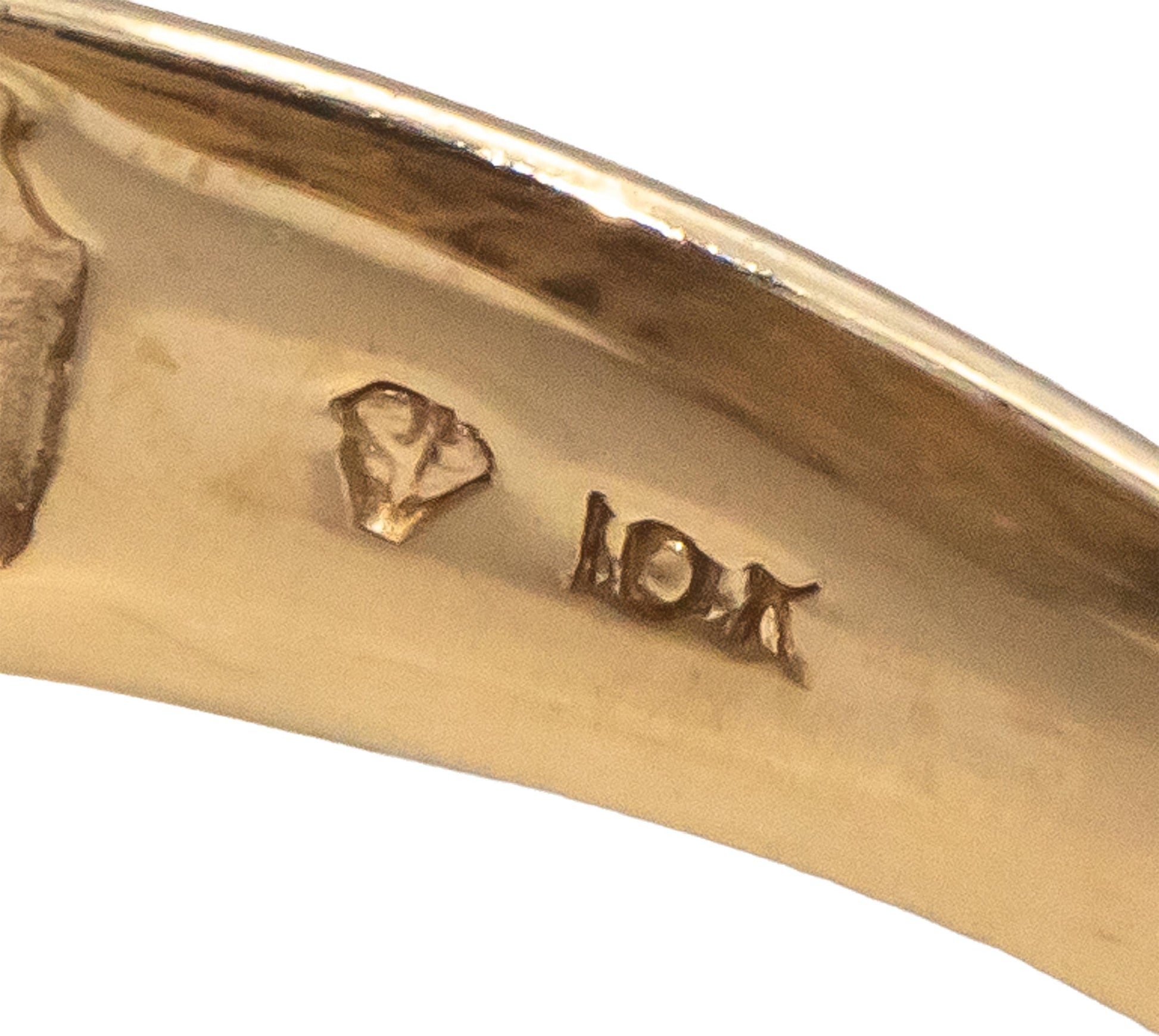 10k Yellow & White Gold American Eagle Ring Size 11 w/ 0.05CT Diamond Accents