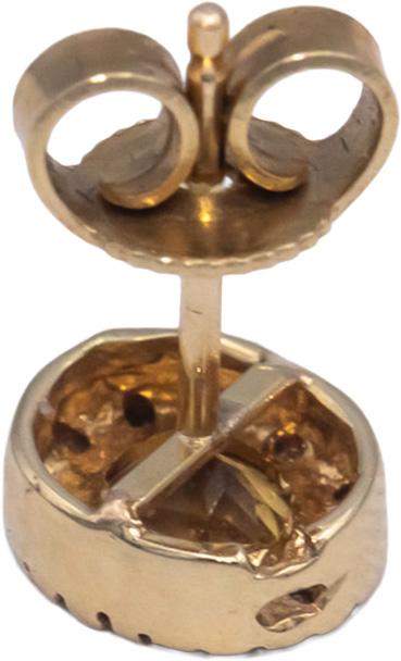 Diamond & Citrine 14k Yellow Gold Fine Jewelry Halo Stud Earrings