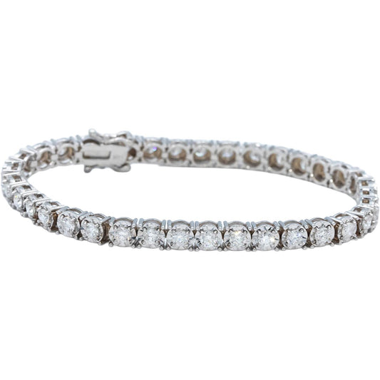 Round Diamond 14k White Gold Jewelry Tennis Bracelet 3.60CT