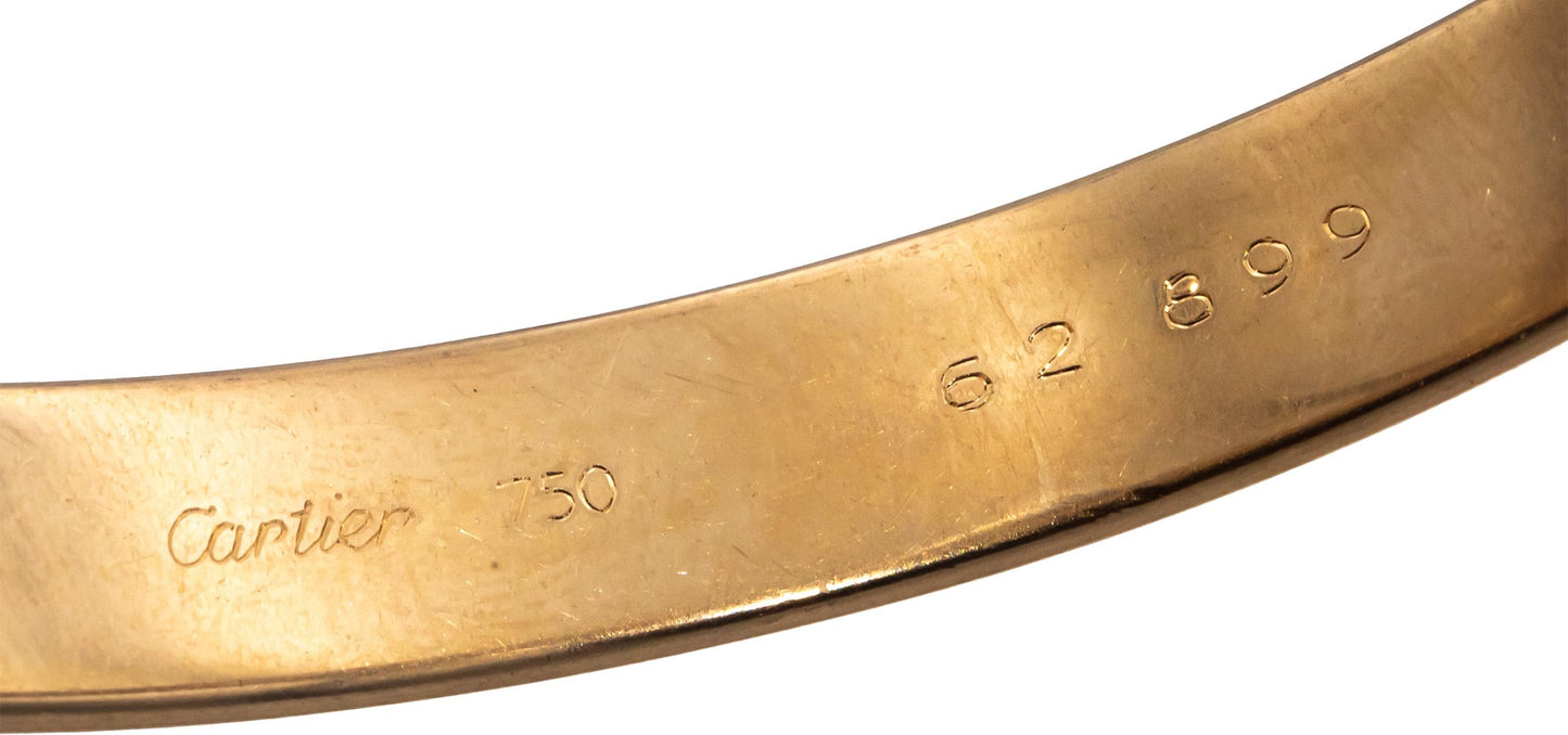CARTIER 18k White Rose Yellow Gold Trinity 8.9mm Wide Rolling Bangle Bracelet