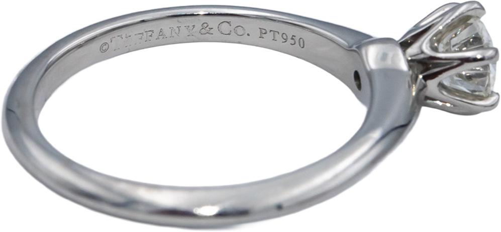 TIFFANY & CO. Platinum VVS1/I Diamond Engagement Ring .47CT w/ Cert & Box $5790