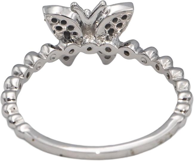 18k White Gold VS Round Diamond Cluster Butterfly Motif Ring 0.12CT Size 7