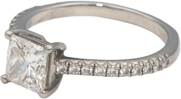 TIFFANY & CO. Platinum Diamond Engagement Ring 1.24CT w/ 1.08CT Center Size 6