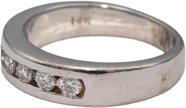 14k White Gold VS Round Channel Set Diamond Band Ring 0.50CT Size 7.25