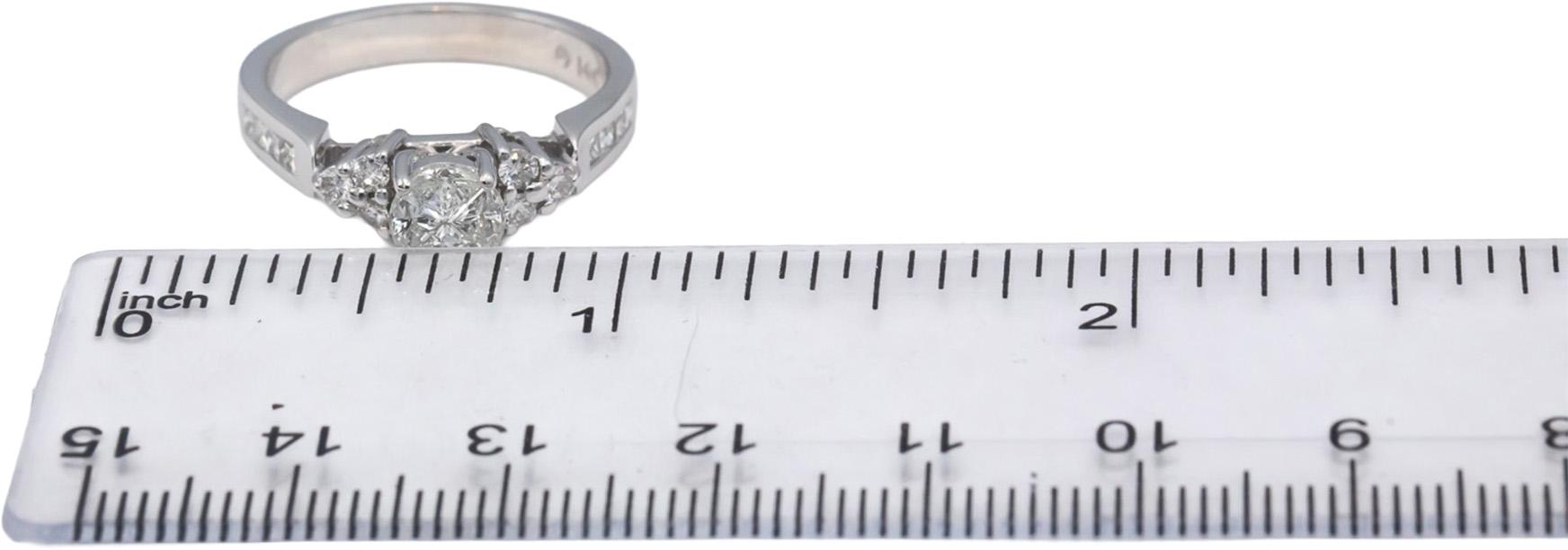 14k White Gold VS Round & Princess Cut Diamond Engagement Ring 0.75CT Size 7