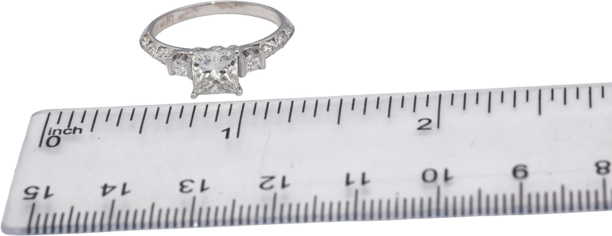 18k White Gold Lab-Grown & Natural Diamond Engagement Ring 1.42CTW Size 6.5