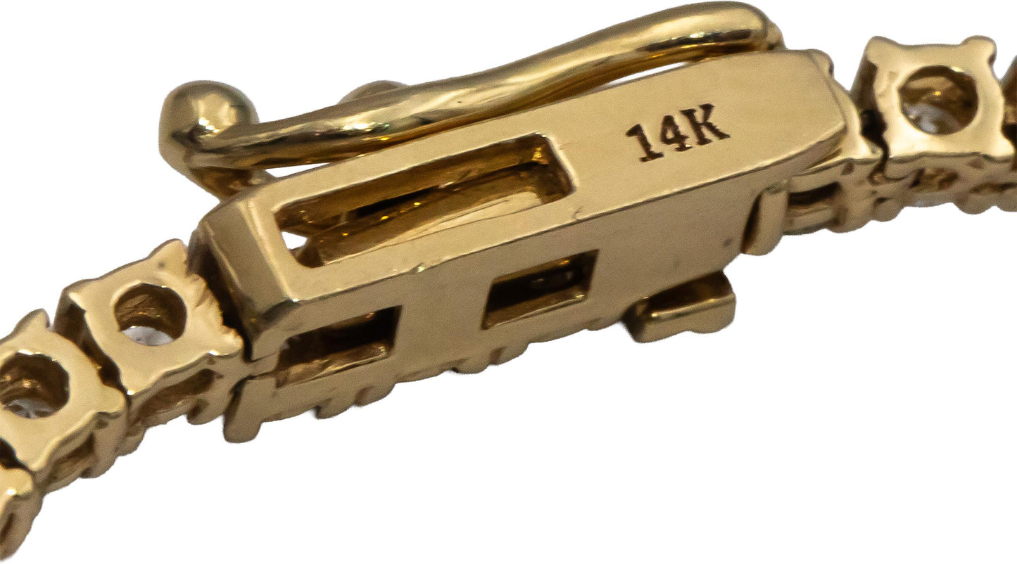 14k Yellow Gold Round Diamond Tennis Necklace 8.16CT