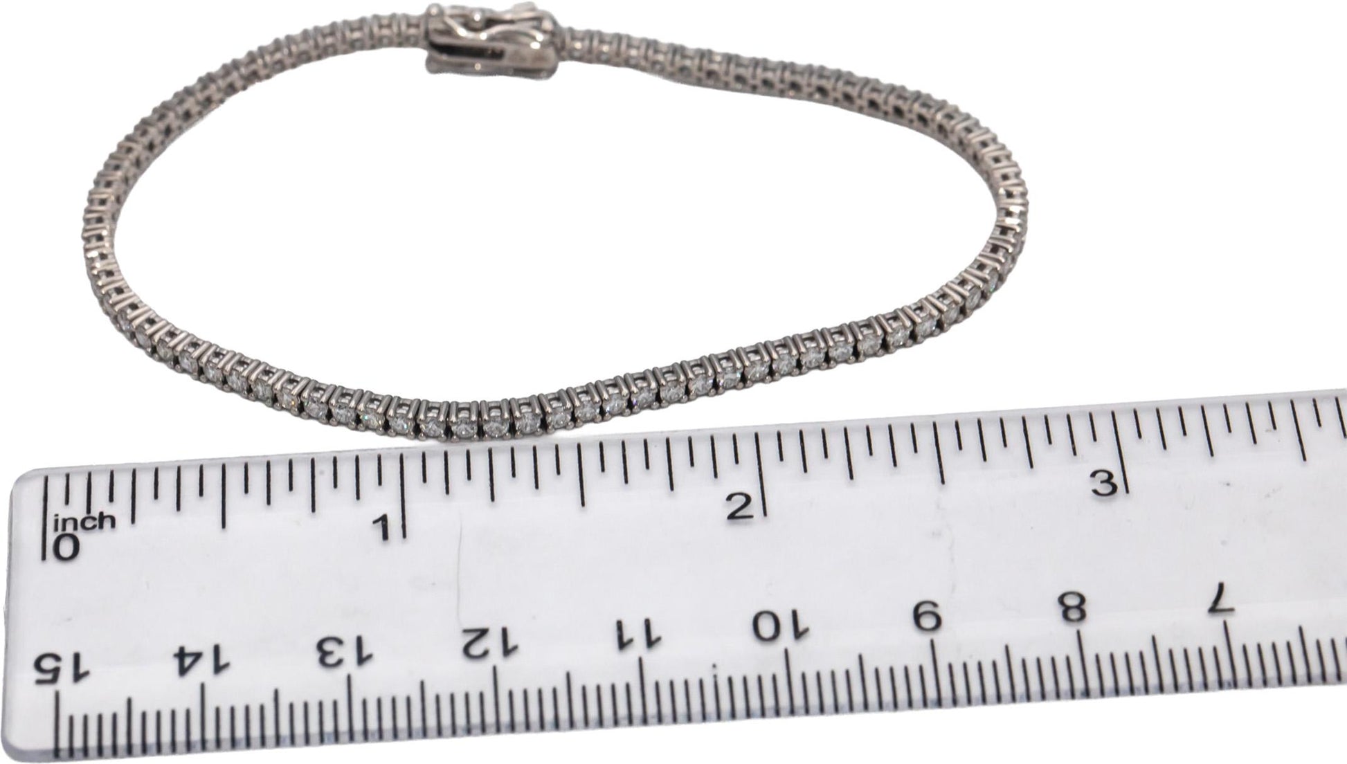 14k White Gold VS Round Diamond Tennis Bracelet 2.10CT