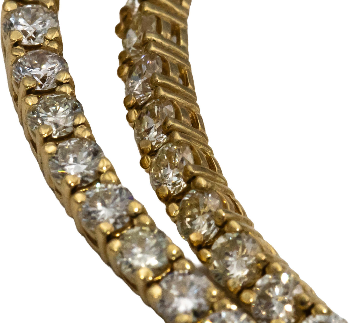 14k Yellow Gold Round Diamond Tennis Necklace 9.23CT
