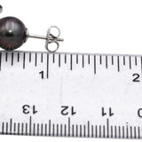 TIFFANY & CO. 18k White Gold Black Pearl Stud Earrings $1375 Retail 9.3mm