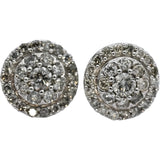 10k White Gold Round Diamond Cluster Stud Earrings 1.0CT