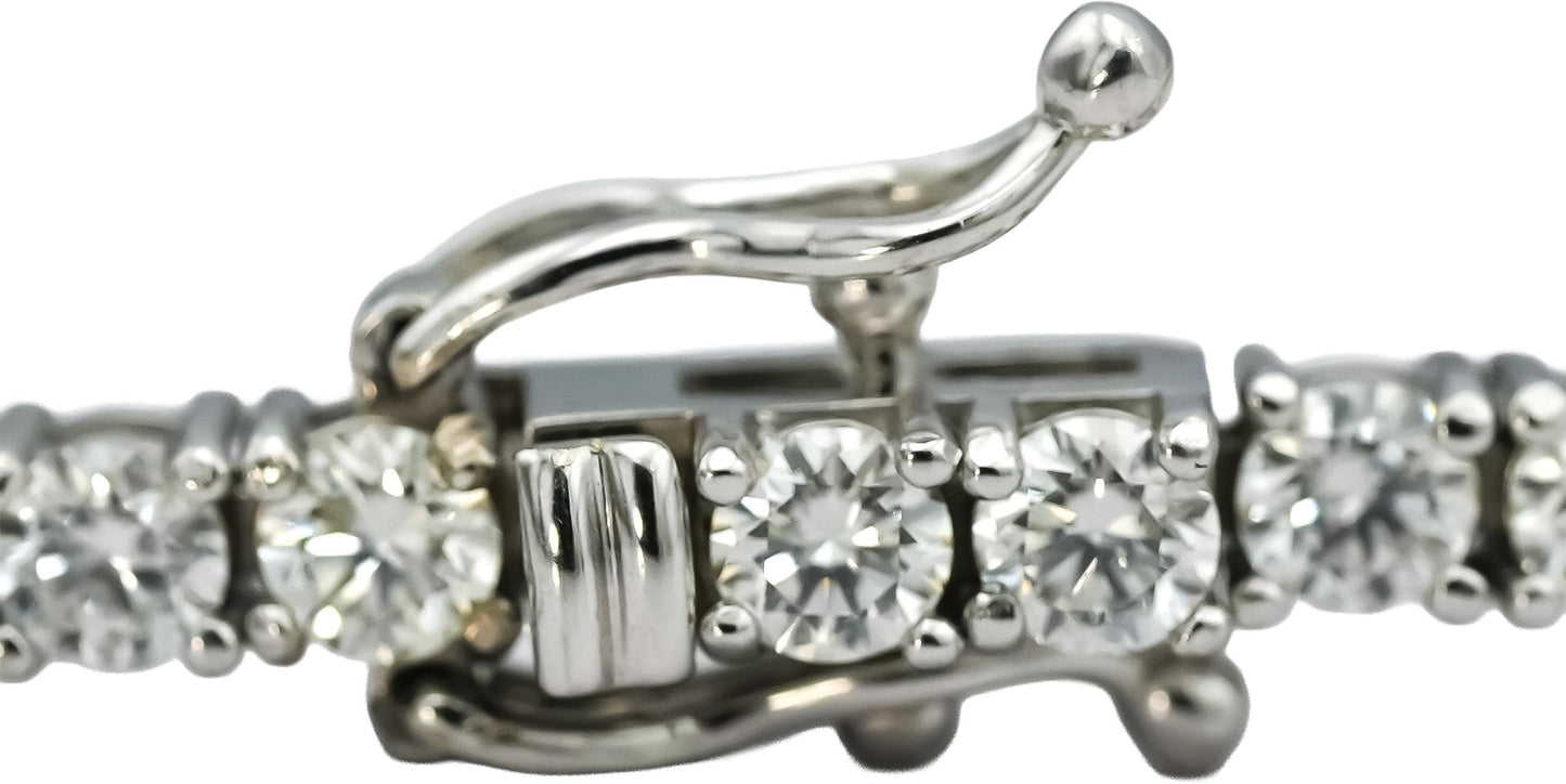 14k White Gold VS Round Diamond Tennis Bracelet 5.21CT
