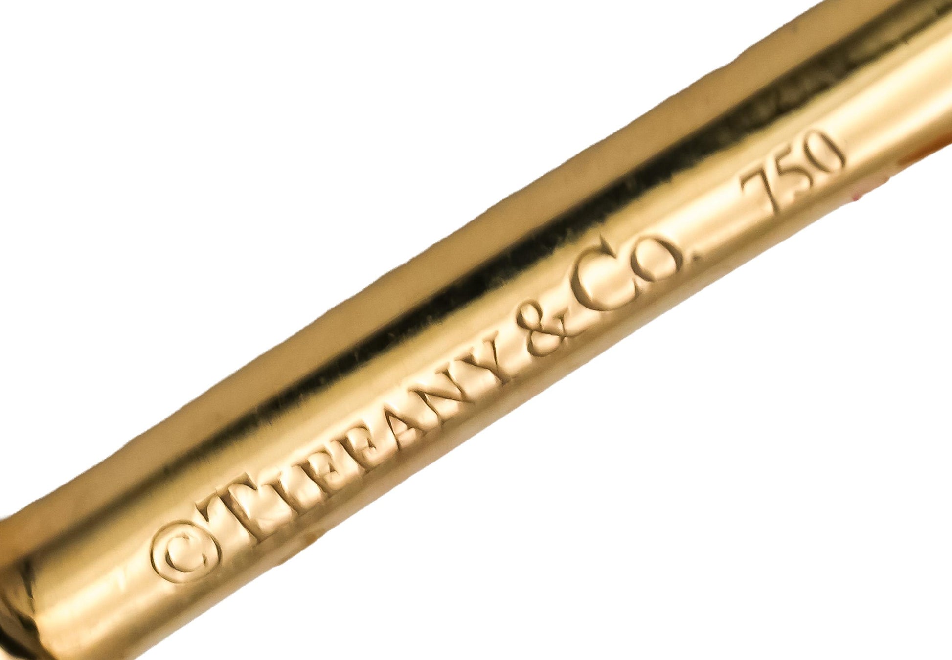 TIFFANY & CO. 18k Yellow Gold VS Diamond Tiffany Key Pendant 0.03CT