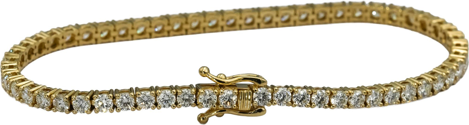 14k Yellow Gold Round VS Diamond Tennis Bracelet 5.15CT