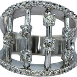 18k White Gold VS Old Mine and Modern Cut Diamond Ring 1.0CT Size 6.5