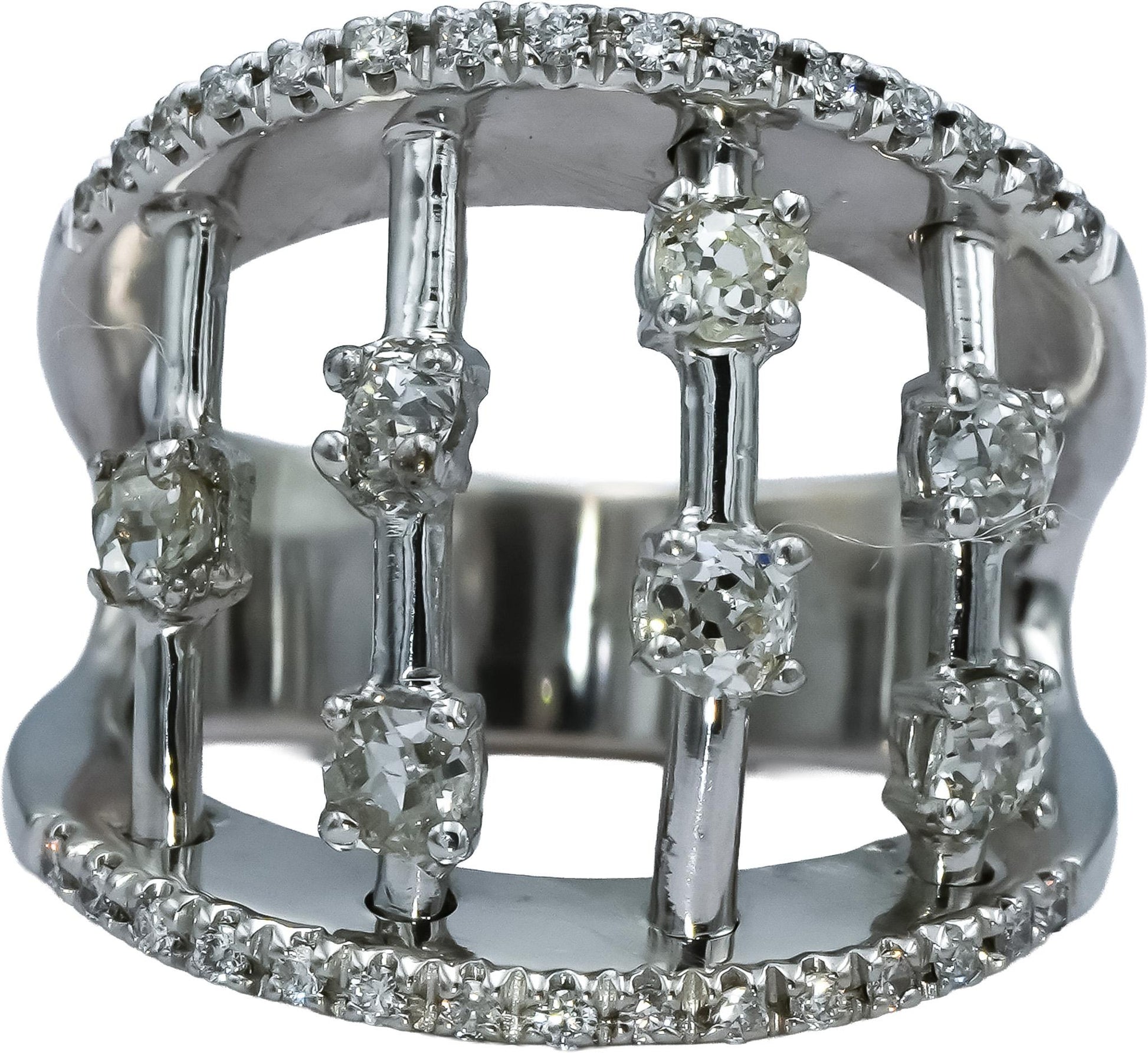 18k White Gold VS Old Mine and Modern Cut Diamond Ring 1.0CT Size 6.5