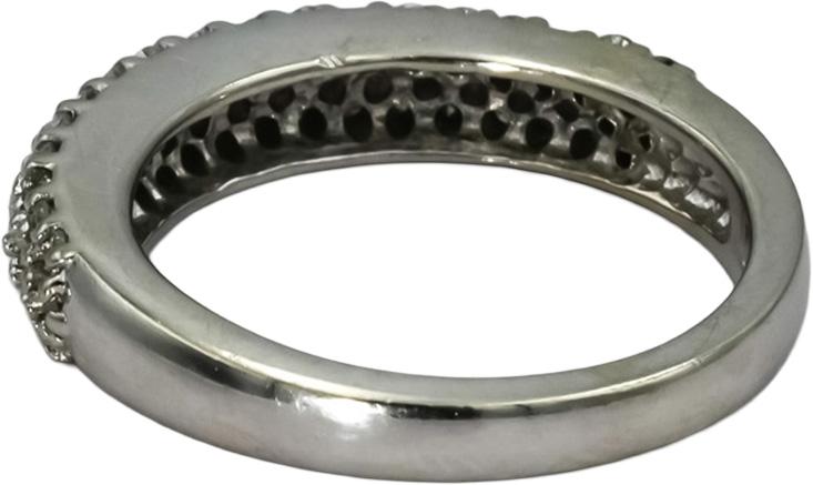 14k White Gold Round Diamond Pave Band Ring 0.50CT Size 6.75