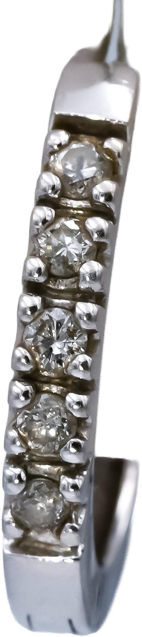 14k White Gold Round Diamond Hoop Earrings 0.33CT