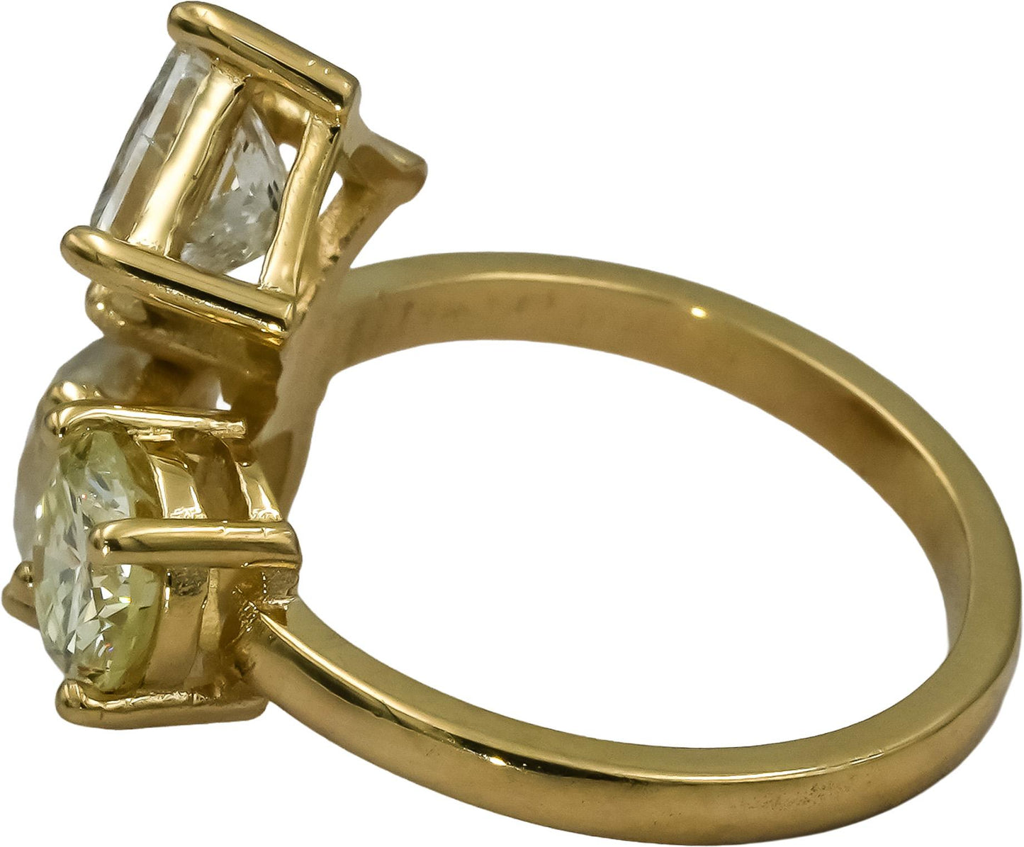 14k Yellow Gold Round Oval Cushion Cut Diamond Three Stone Ring 2.78CT Size 5.75