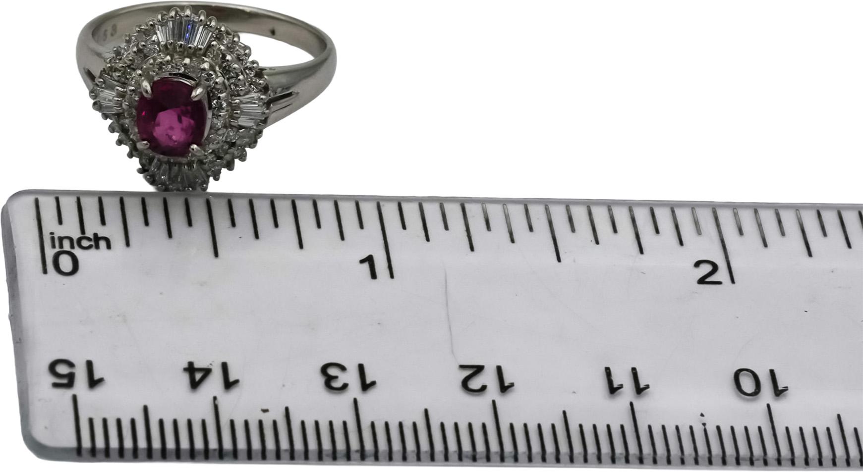 Platinum VS Diamond and Pink Sapphire Cocktail Ring 1.82CT Size 7