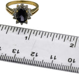 10k Yellow Gold Diamond and Amethyst Halo Cocktail Ring 1.25CT Size 6