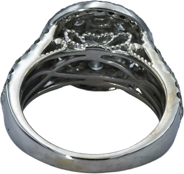 10k White Gold VS Round Lab-Grown Diamond Cluster Ring 3.0CT Size 7