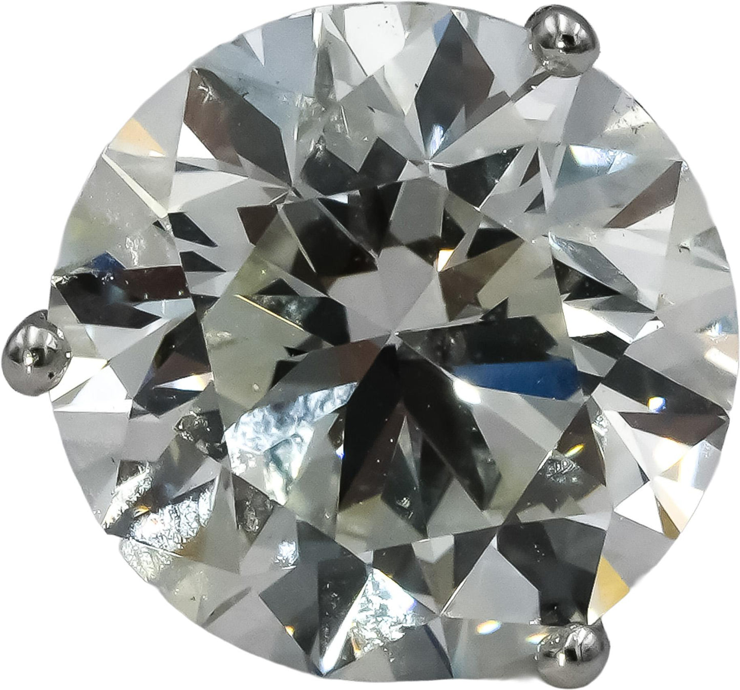 IGI Certified 14k White Gold VS Round Lab-Grown Diamond Stud Earrings 6.12CT