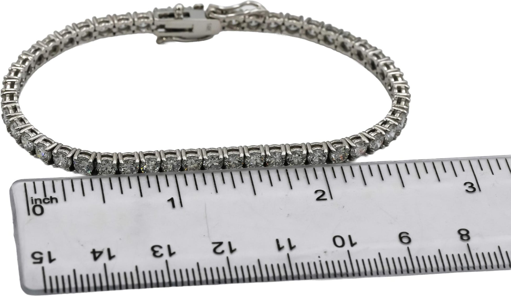 14k White Gold VS Round Lab-Grown Diamond Tennis Bracelet 7.16CT