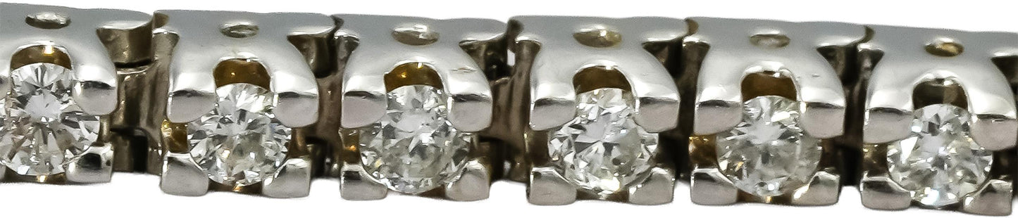 14k White Gold Round Diamond Tennis Bracelet 2.05CT