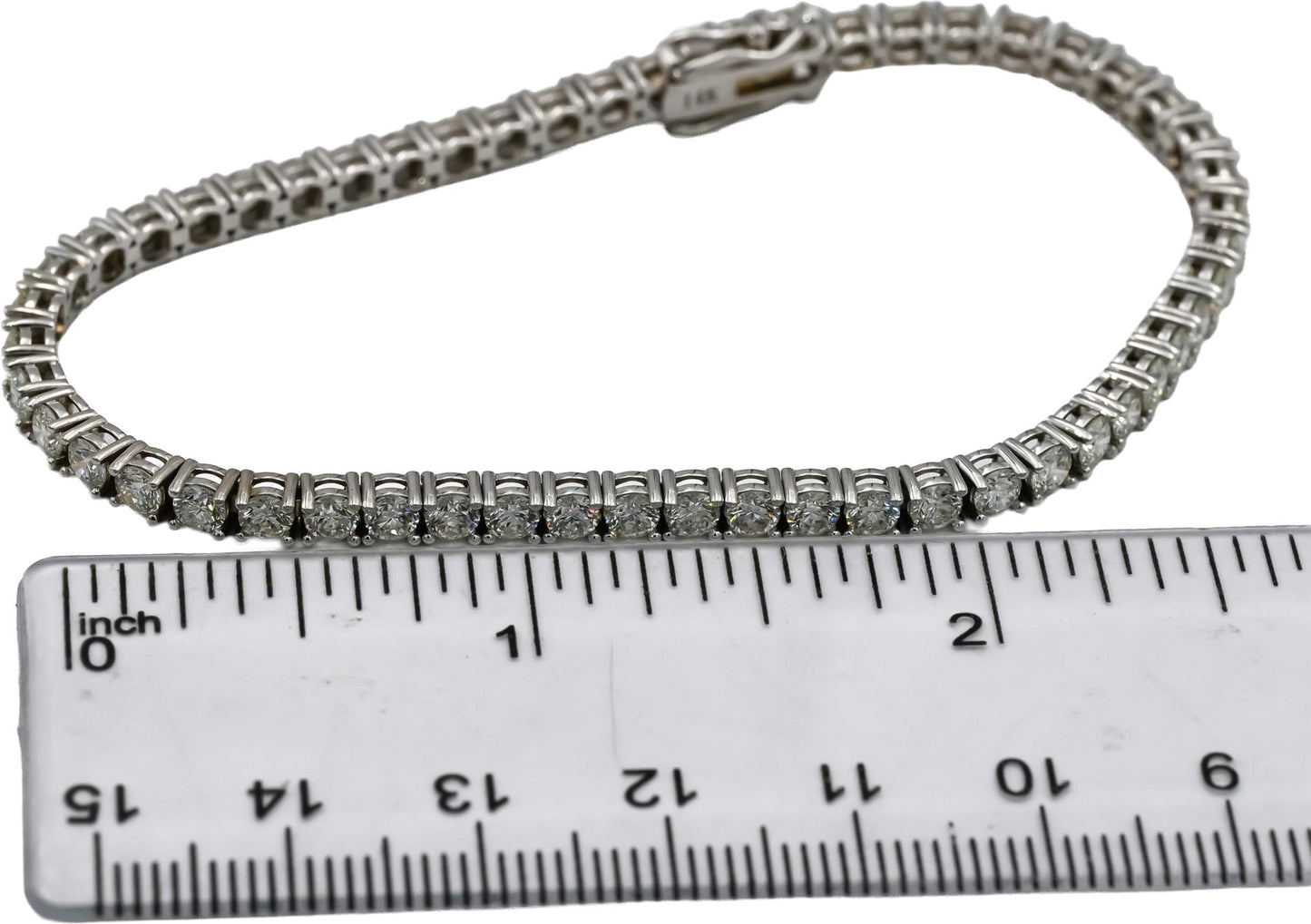 14k White Gold VS Round Diamond Tennis Bracelet 5.72CT