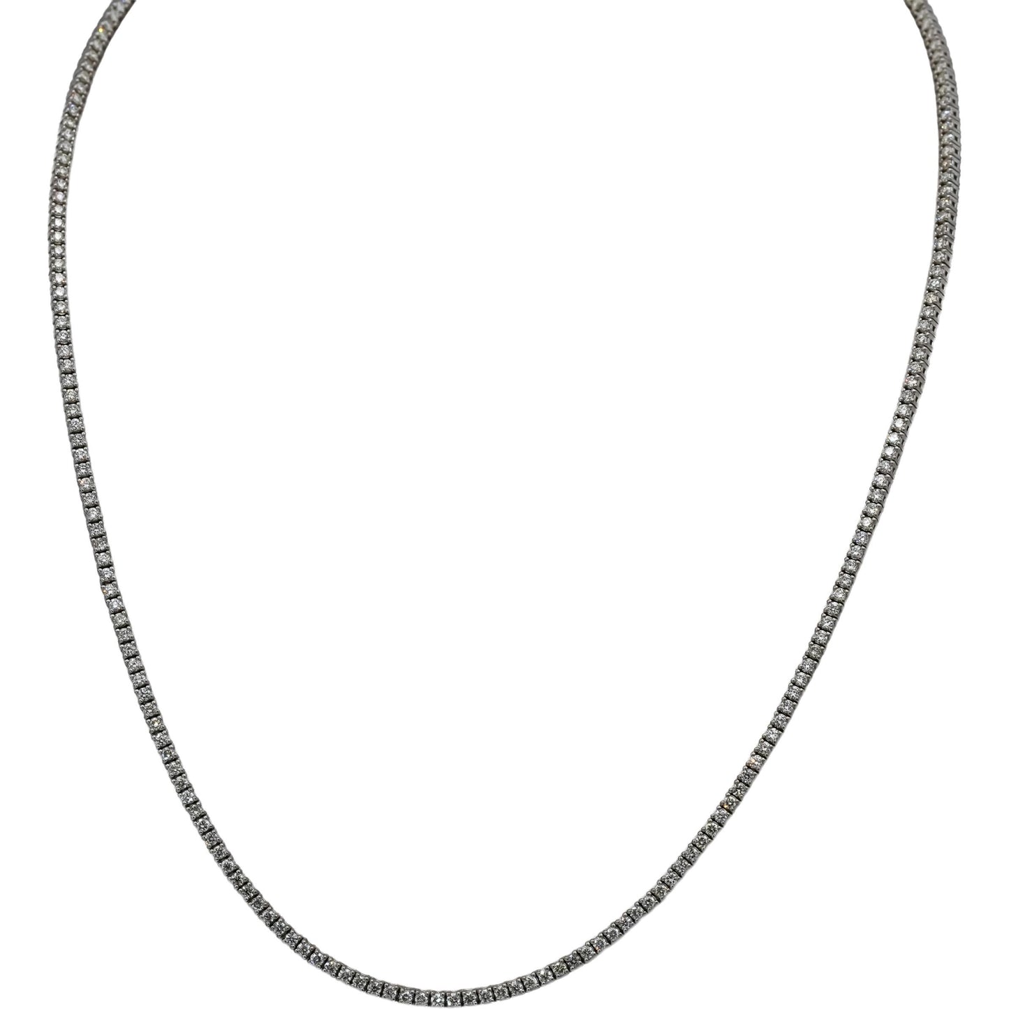14k White Gold VS Round Diamond Tennis Necklace 3.55CT