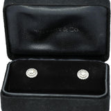 TIFFANY & CO. 18k White Gold Diamond Soleste Stud Earrings w/ Box 0.95CT