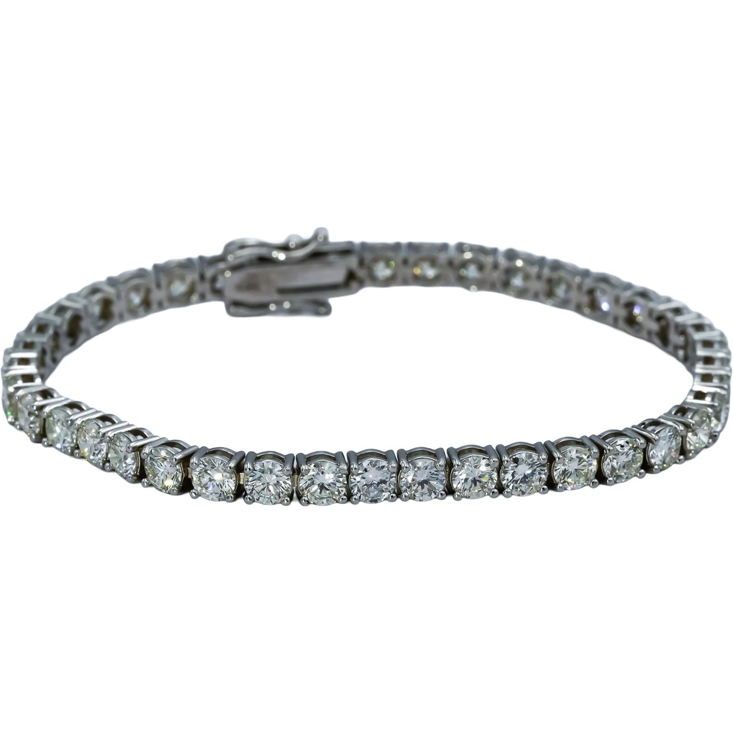 14k White Gold VS Round Diamond Tennis Bracelet 10.51CT