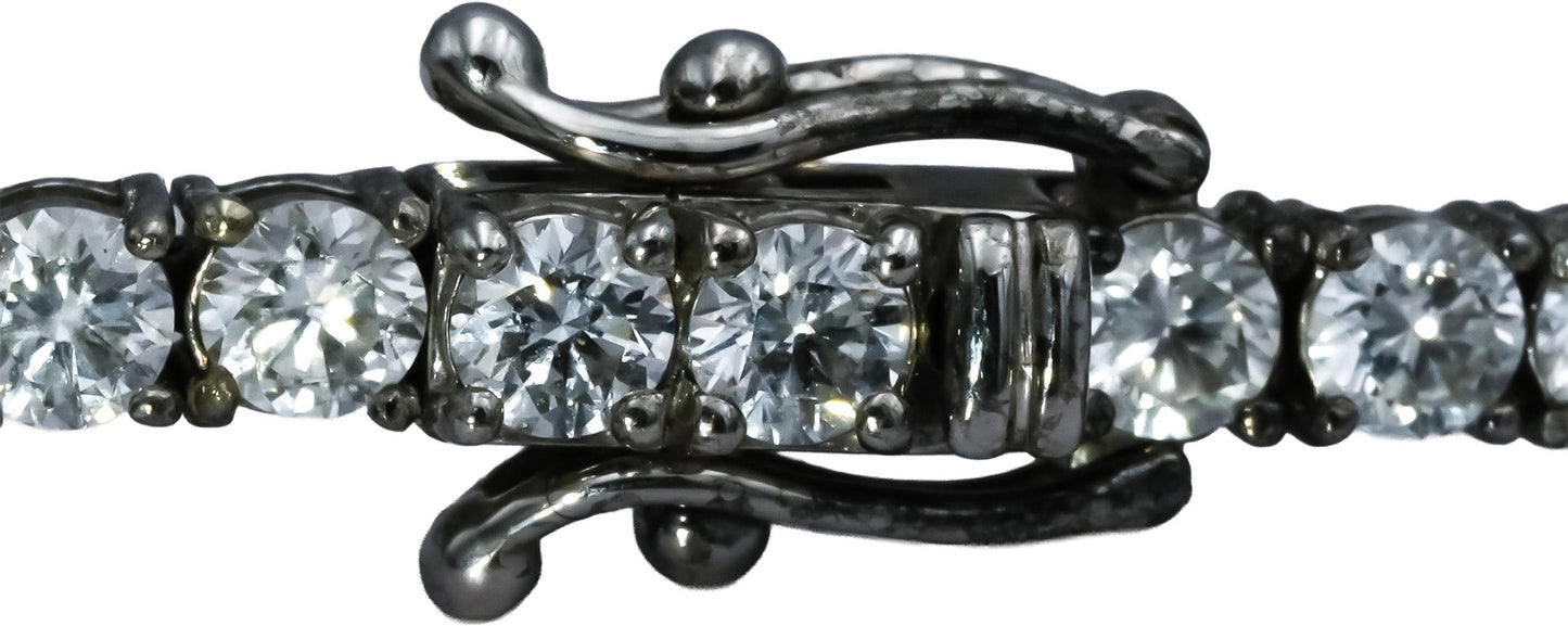 14k White Gold VS Round Lab-Grown Diamond Tennis Bracelet 5.72CT 55 Pieces
