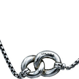 DAVID YURMAN Sterling Silver Belmont Double Curb Link Necklace .23CT