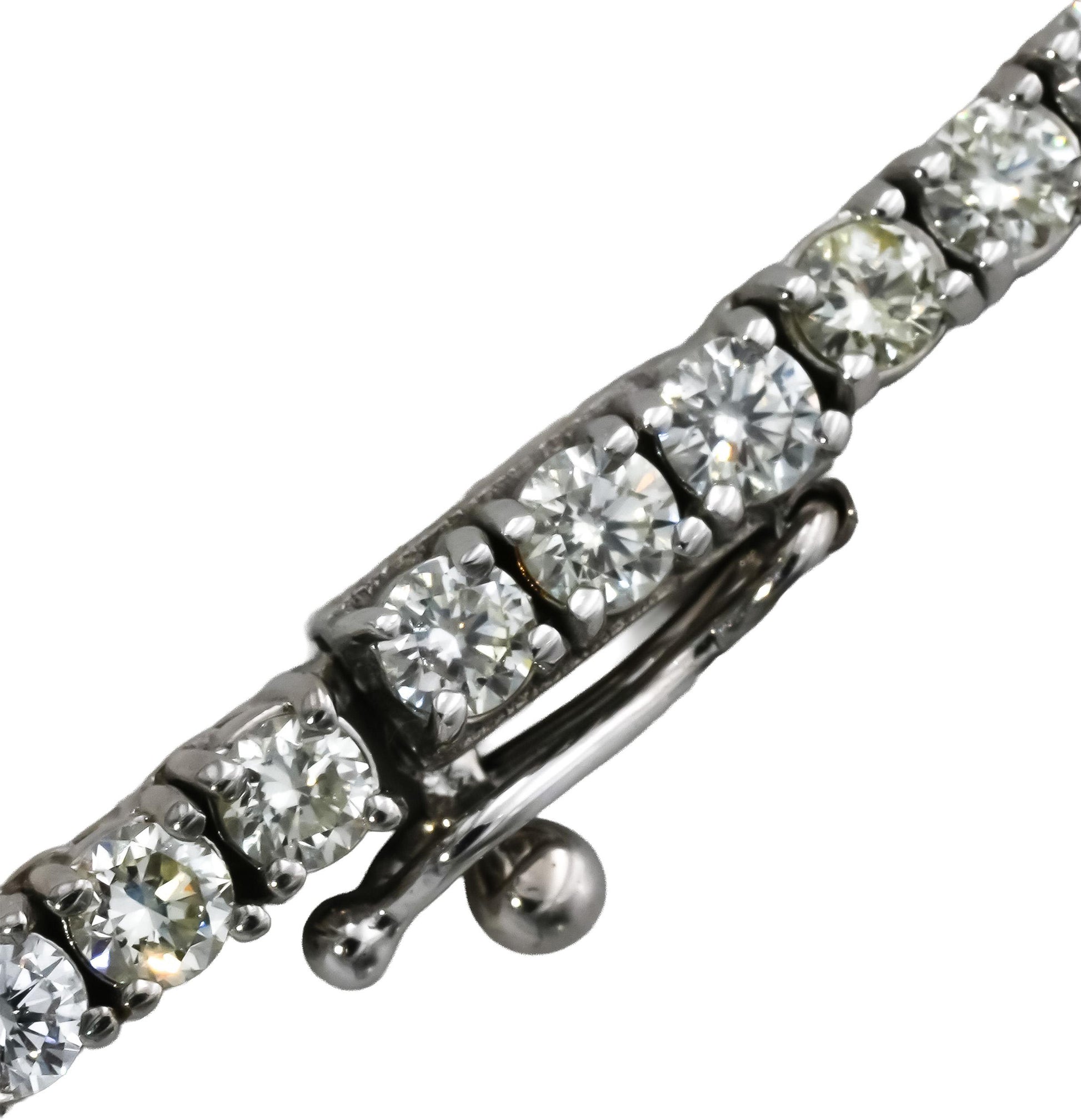 14k White Gold Round Diamond Tennis Necklace 13.0CT