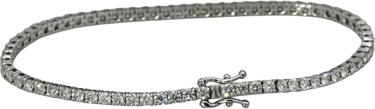 14k White Gold VS Round Diamond Tennis Bracelet 3.51CT
