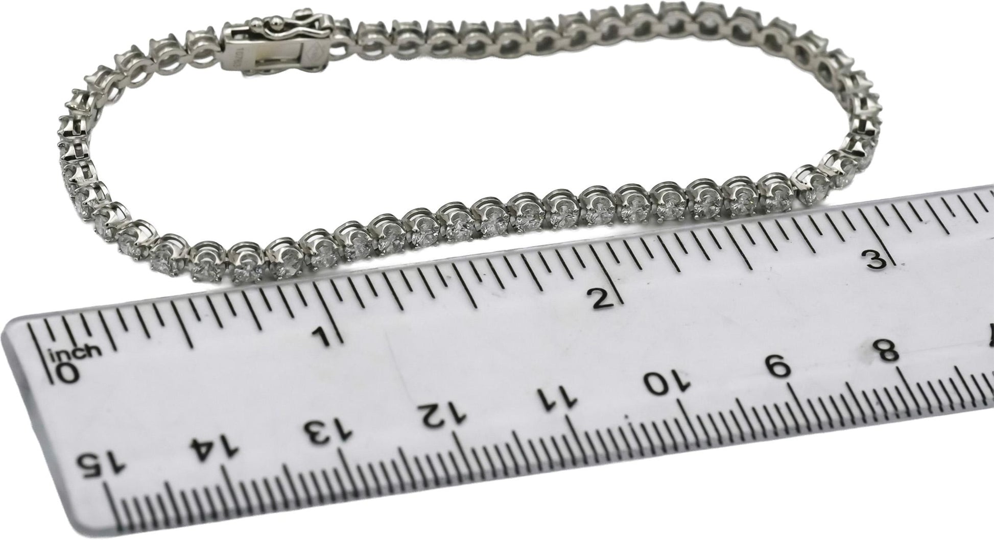 Platinum Round Natural Diamond Tennis Bracelet 3.13CT