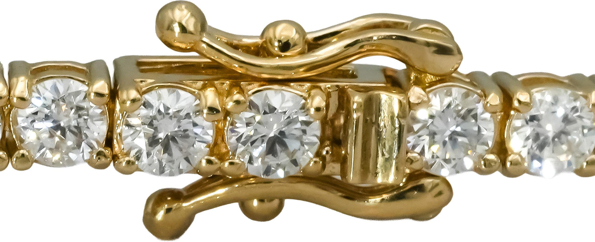 14k Yellow Gold Round Natural Diamond Tennis Bracelet 4.56CT