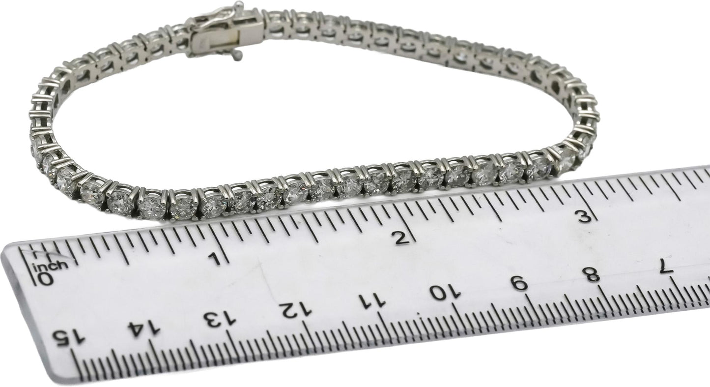 Platinum Round Natural Diamond Tennis Bracelet 7.80CT
