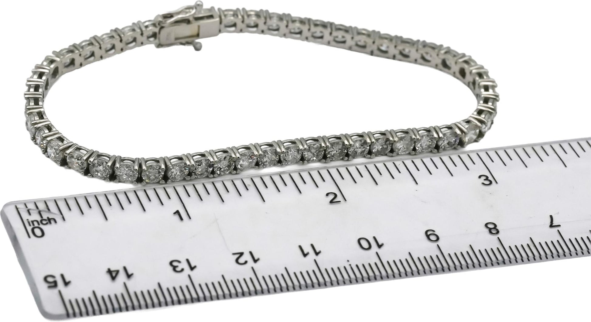 Platinum Round Natural Diamond Tennis Bracelet 7.80CT