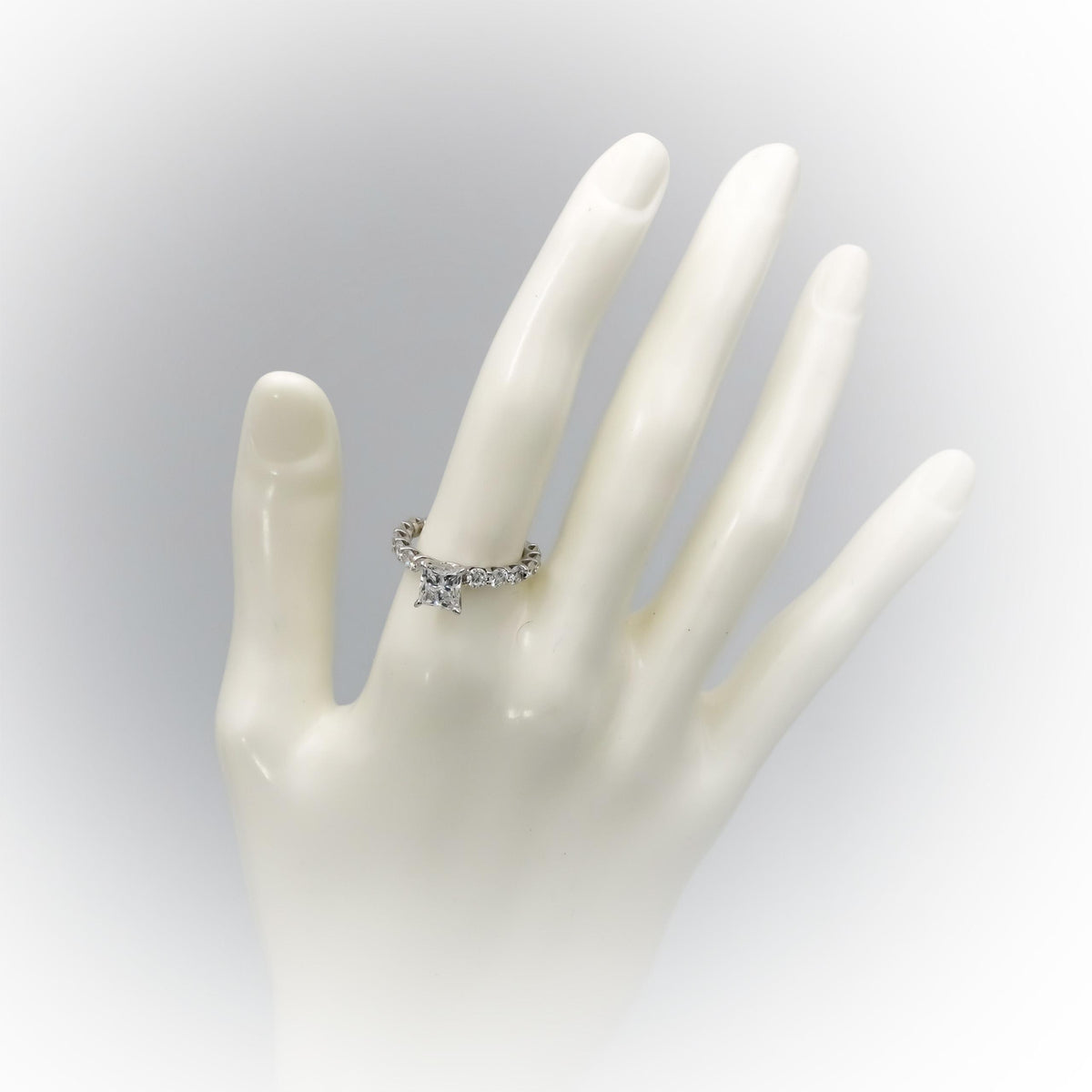 GIA 18k White Gold SI2/G Princess Cut Diamond Engagement Ring 3.0CT Size 6