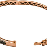 LE VIAN 14k Rose Gold White & Chocolate Diamond Hinged Bangle Bracelet 2.50CT