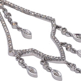 14k White Gold Round Diamond Chandelier Drop Dangle Earrings 0.50CT