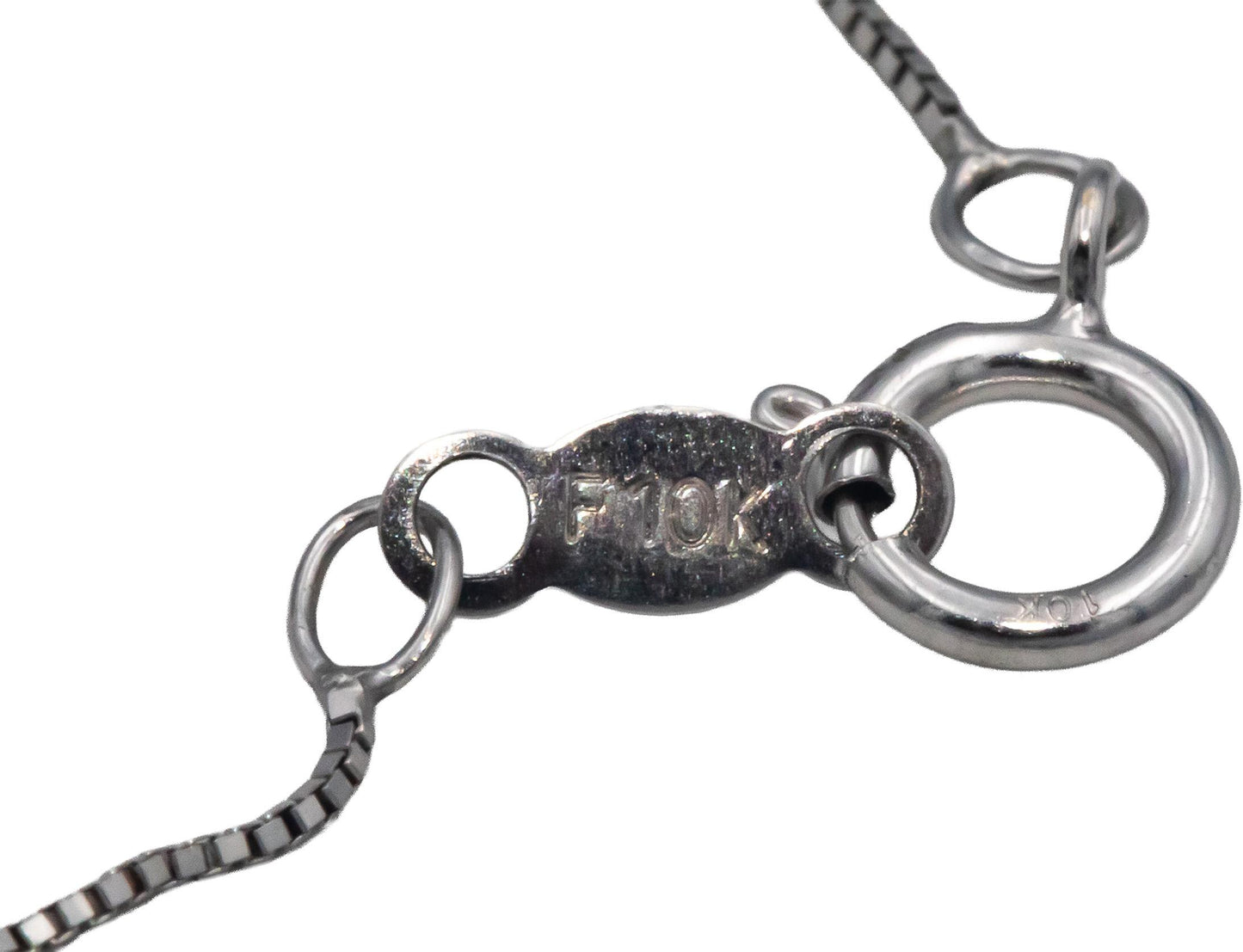 10k White Gold 0.75CT Diamond Cluster Pendant Chain Necklace w/ 0.35 Center