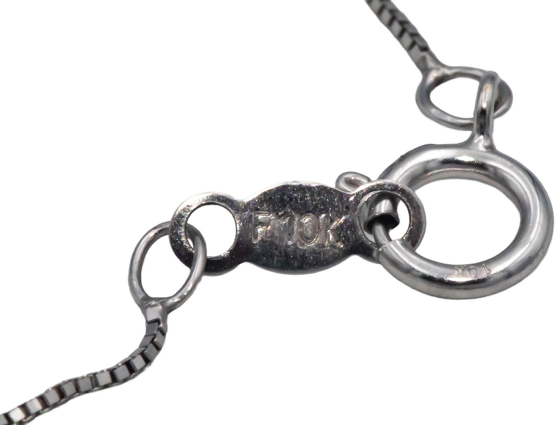 10k White Gold 0.75CT Diamond Cluster Pendant Chain Necklace w/ 0.35 Center