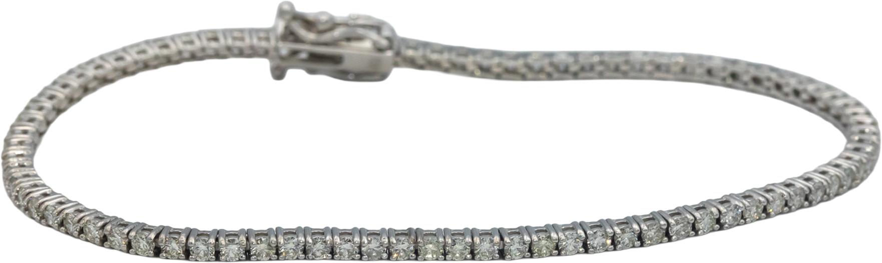 18k White Gold Jewelry 2.08CT Round Cut Diamond Tennis Bracelet