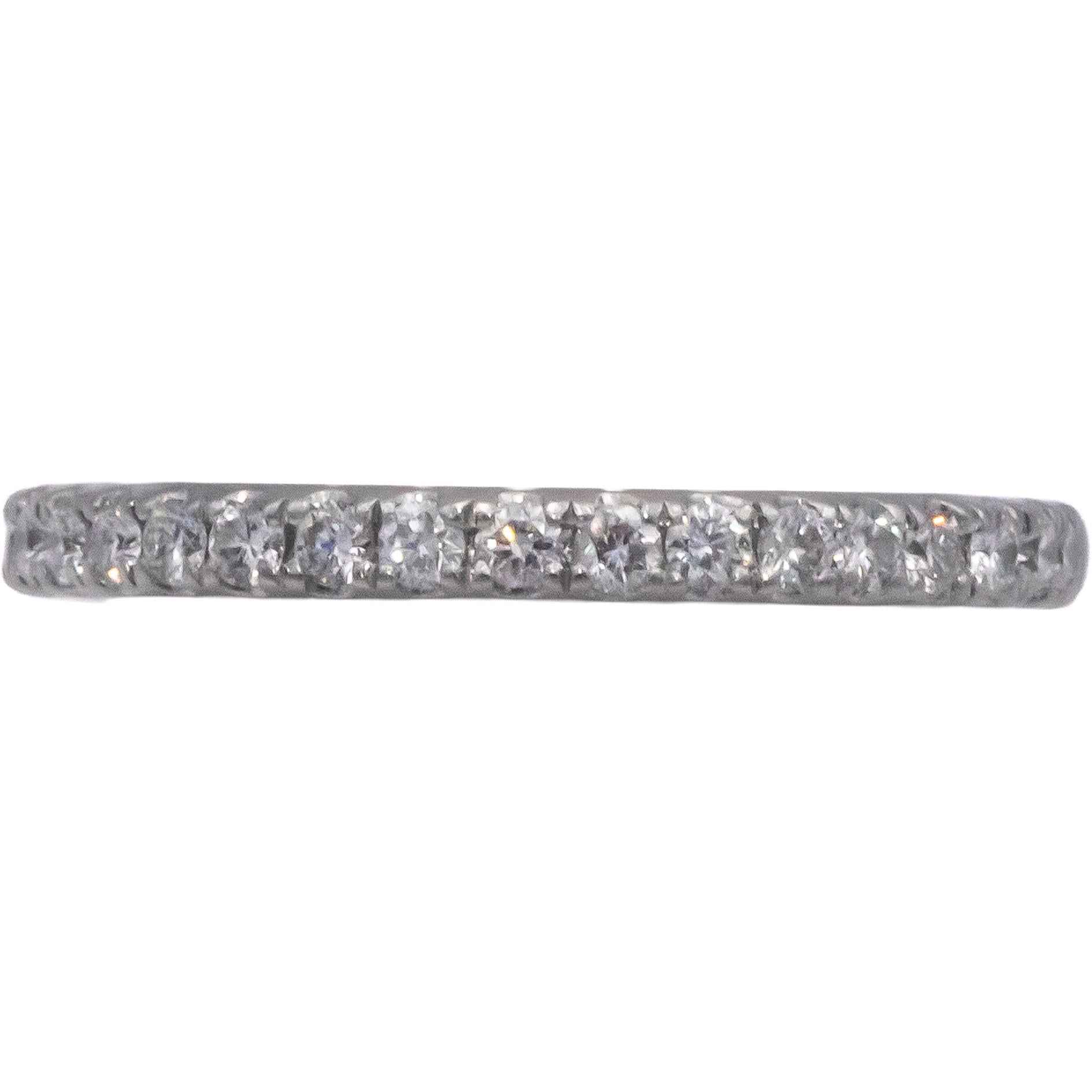 Platinum 0.40CT VS Round Cut Diamond Anniversary Band Ring Size 4.5