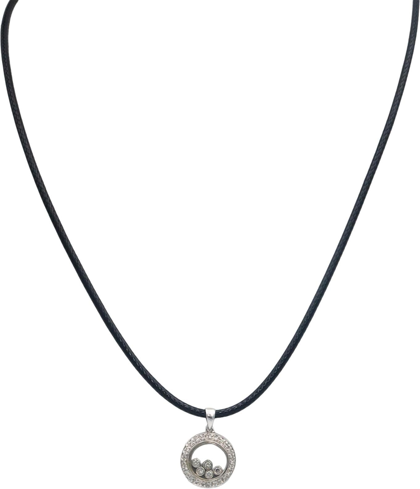 14k White Gold 0.25CT Round Cut Diamond Moving Diamond Pendant Necklace