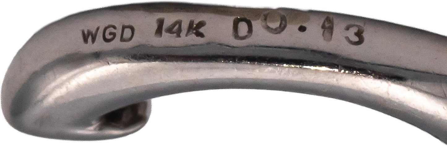 14k White Gold Jewelry 0.13CT Round Cut Diamond Huggie Earrings